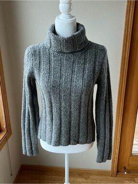 VTG Abercrombie & Fitch Y2K Turtleneck Sweater M 100% Merino Wool Chunky Knit